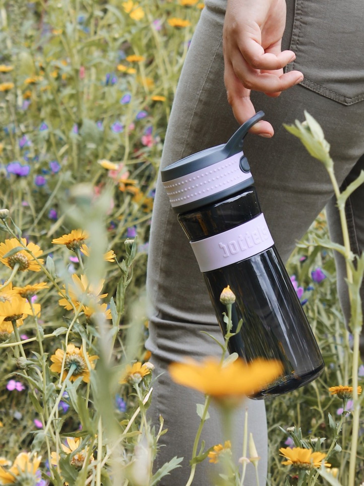 Sticlă cu pai din tritan, fără BPA, 600 ml, Lavender-Boddels