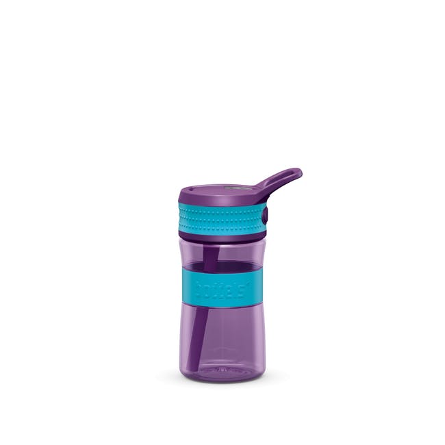 Sticlă cu pai de copii din tritan, fără BPA, 400 ml, Mov/Turcoaz-Boddels
