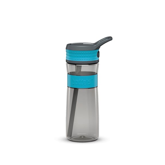 Sticlă cu pai din tritan, fără BPA, 600 ml, Albastru-Boddels