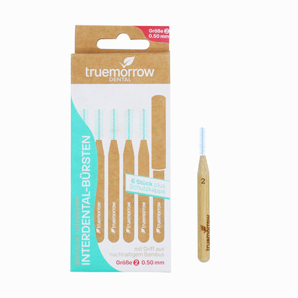 Periuțe interdentare din bambus, 0.4mm, 6buc - Truemorrow+