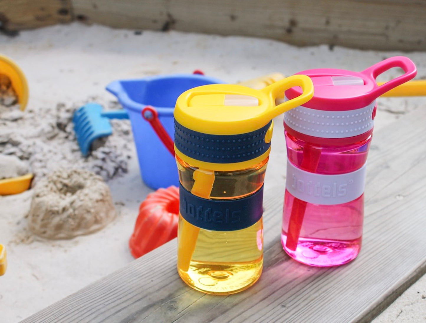 Sticlă cu pai de copii din tritan, fără BPA, 400 ml, Roz/Mov-Boddels