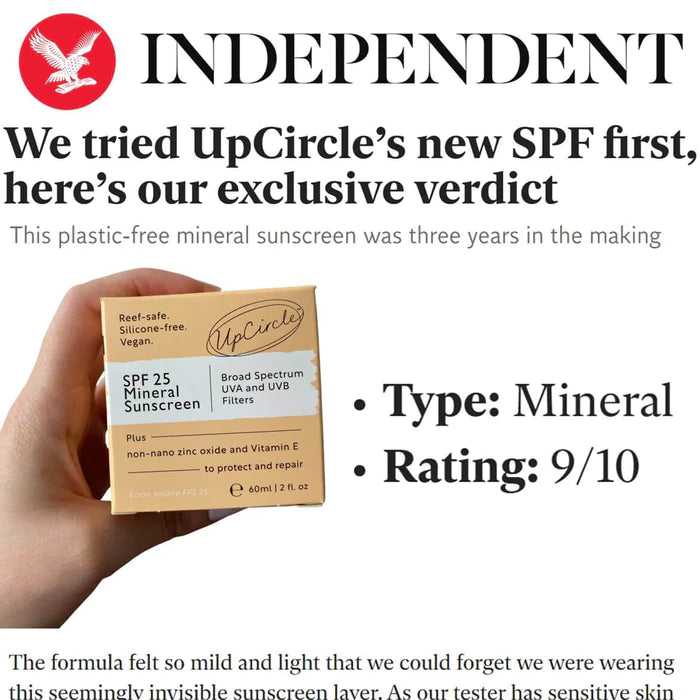 Cremă solară minerală SPF 25, Mini, Zero-Waste, 20 ml - UpCircle UK