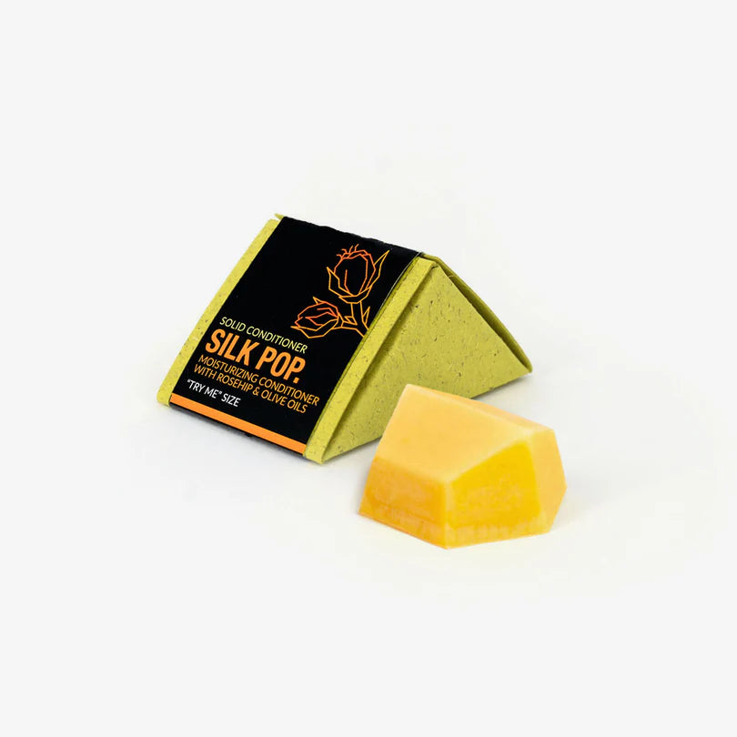 Tester balsam de păr solid SilkPOP – hidratare și catifelare fără plastic | SOLIDU