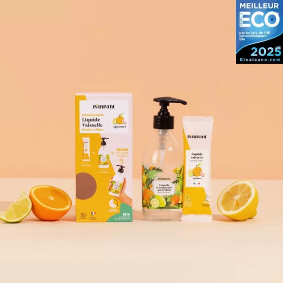 Kit detergent de vase cu citrice + sticlă Pimpant
