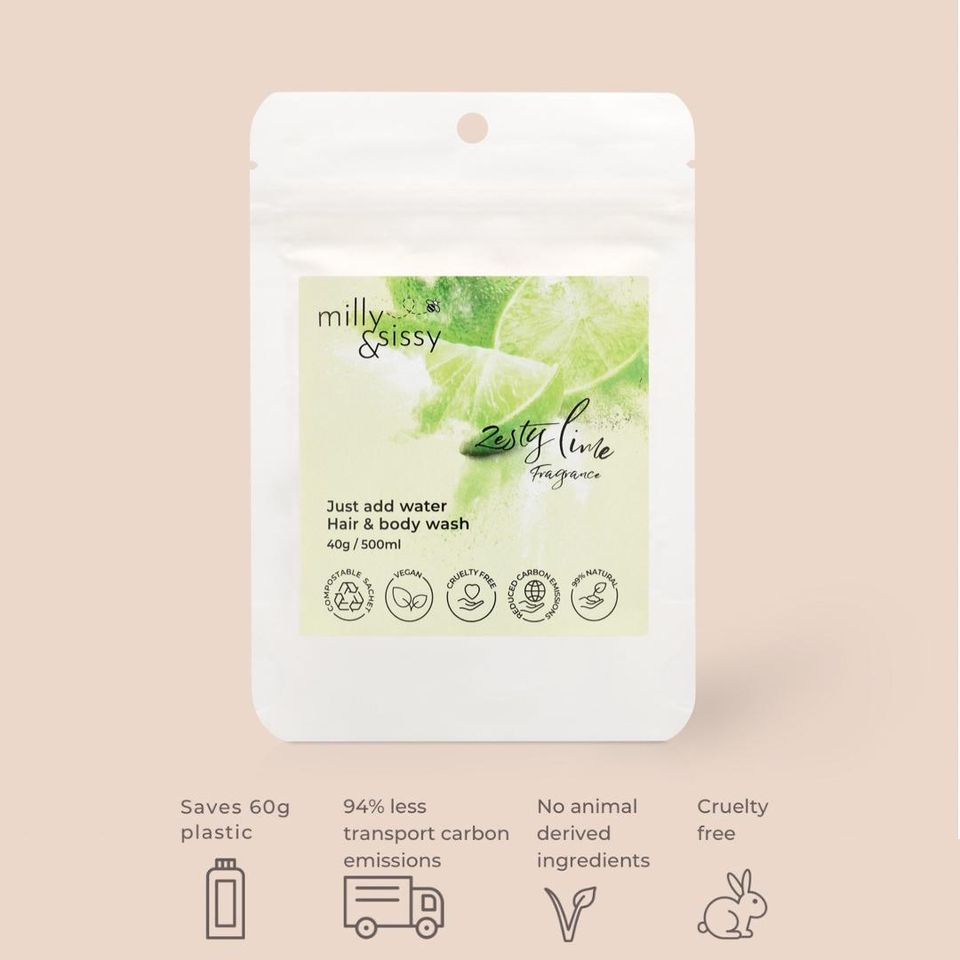 Gel de duș 2în1, Zero Waste, Lime - Milly&Sissy