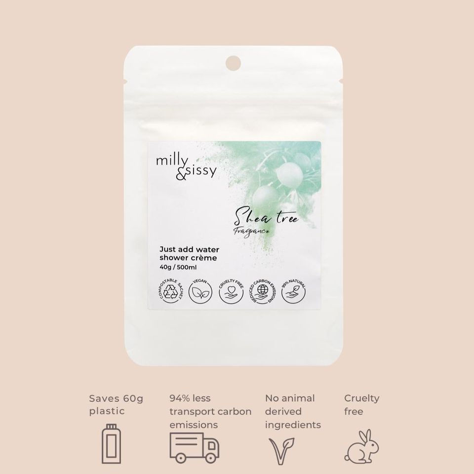 Gel de duș cremă, Zero Waste, Arbore de ceai - Milly&Sissy