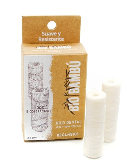 Ață dentară din mătase pură biodegradabilă, rezervă, Zero-Waste - Bio Bambu